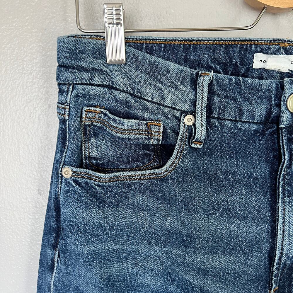 Good American Good Icon Jeans Dark Blue High Rise Sz 10/30 Straight Leg Stretch - Picture 4 of 11